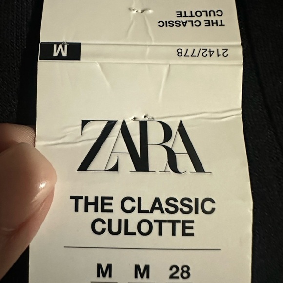 Zara Tan Wide-Leg Classic Culotte Women's Pants Size M NWT - Picture 3 of 5